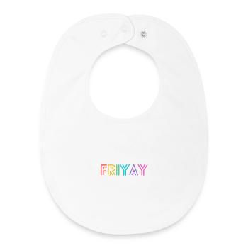 Friyay Bunt - Célébrons le week-end - Bavoir bébé bio - blanc - Devant