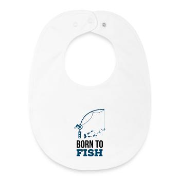 Born to fish - Baby Organic Bib - white - Front