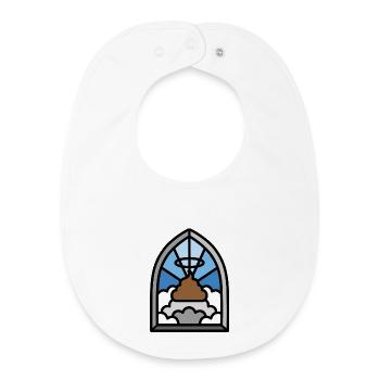 Holy shit stained glass church funny poop meme - Baby Organic Bib - white - Front