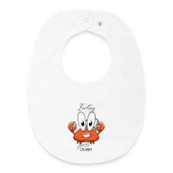 Playful Cartoon Crab Design for Kidswear - Baby Organic Bib - white - Front