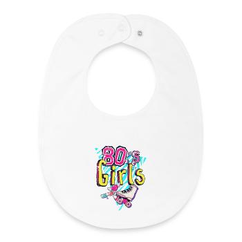 80s Girls Neon Roller Vibe - Baby Organic Bib - white - Front