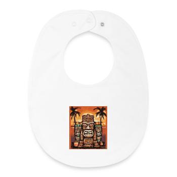 Tiki Statues - Bavoir bébé bio - blanc - Devant
