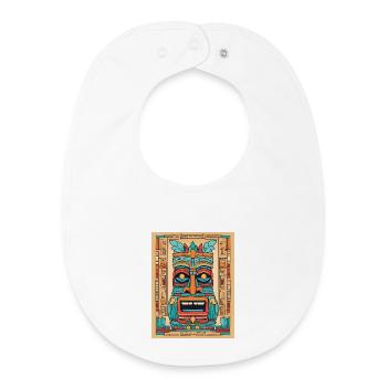Masque Tiki coloré - Bavoir bébé bio - blanc - Devant