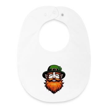 Irish Leprechaun Ireland - Baby Organic Bib - white - Front