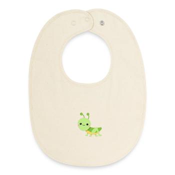 Sauterelle vive - Bavoir bébé bio - écru doux - Devant