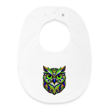 Hibou - Bavoir bébé bio - blanc - Devant