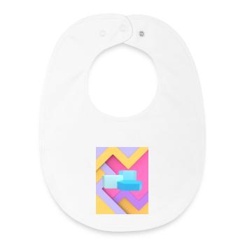 Pastel Geometric Pod Design - Baby Organic Bib - white - Front
