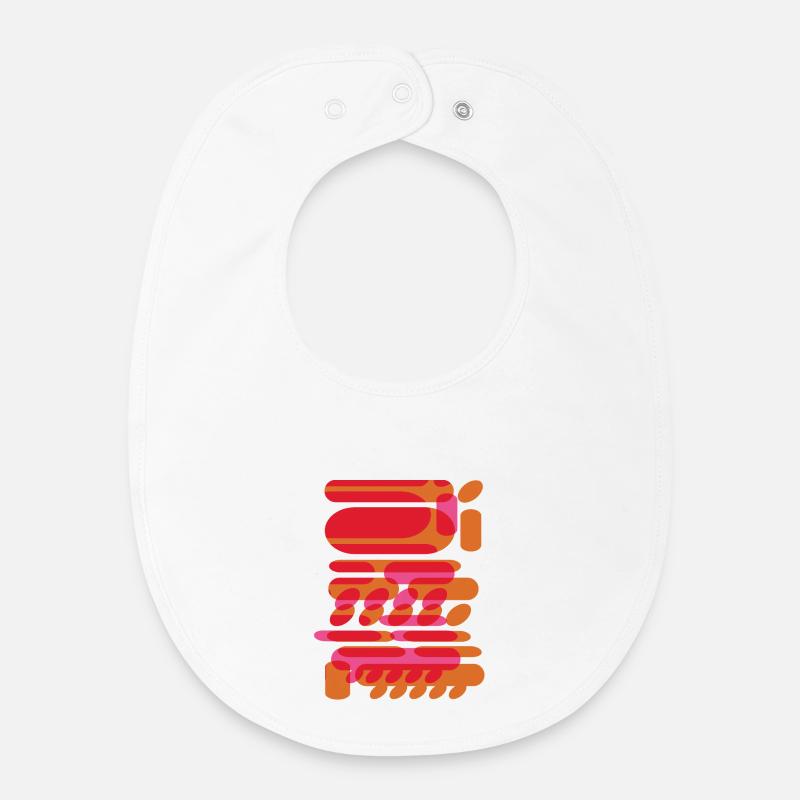 Formes graphiques abstraites dans le design techno - Bavoir bébé bio - blanc