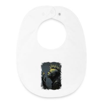 Punk rocker watches butterfly - Baby Organic Bib - white - Front
