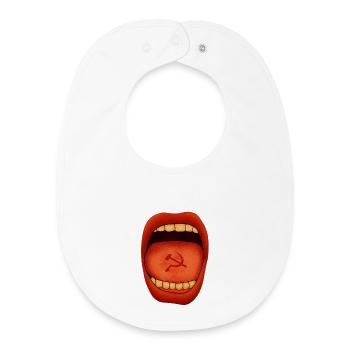 Crimson Tongue Hammer Emblem - Baby Organic Bib - white - Front