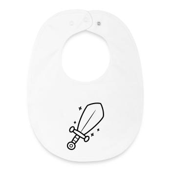 Épée minimaliste Chevalier Fantasy Line Art - Bavoir bébé bio - blanc - Devant