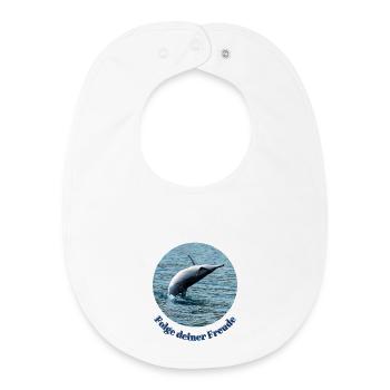 Pure joie de vivre – Dauphin sautant au large de l’île Maurice - Bavoir bébé bio - blanc - Devant