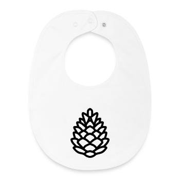 Pine Cone - Baby Organic Bib - white - Front