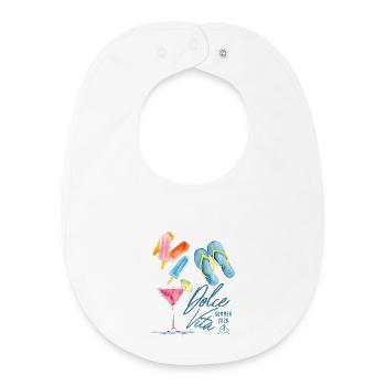 Dolce Vita Été 2026 - Bavoir bébé bio - blanc - Devant