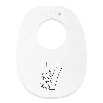 Un renard mignon avec une illustration de dessin animé numéro 7 - Bavoir bébé bio - blanc - Devant