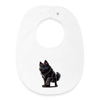 Schwarzer Schäferhund Schäferhundbesitzer  - Baby Organic Lätzchen - Weiß - Vorne