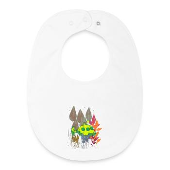 Neon Submarine in Colorful Foliage - Baby Organic Bib - white - Front