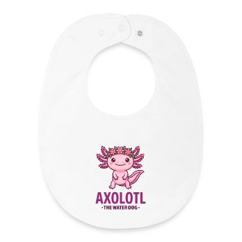 AXOLOTL THE WATER DOG Cute Pink Flower Crown - Baby Organic Bib - white - Front