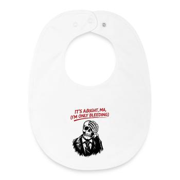 Squelette en costume avec texte rouge - Bavoir bébé bio - blanc - Devant