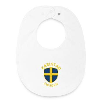 Conception de l’écu Karlstad Suède - Bavoir bébé bio - blanc - Devant