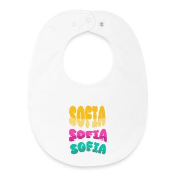 Sofia Name  - Baby Organic Lätzchen - Weiß - Vorne
