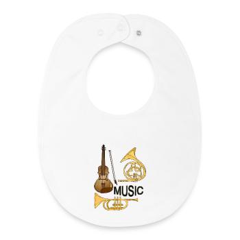 Musikinstrumente - Baby Organic Lätzchen - Weiß - Vorne