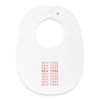 New York Grid Pattern - Baby Organic Bib - white - Front