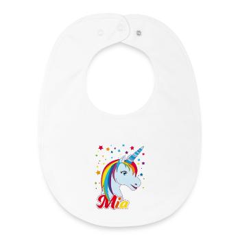 Mia , maiden name, favorite name - Baby Organic Bib - white - Front