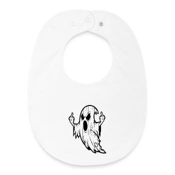Spirito ribelle con dito medio - Bavoir bébé bio - blanc - Devant