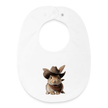 Pays de l’Ouest du Pays de l’Ouest du Chapeau Lapin Lapin - Bavoir bébé bio - blanc - Devant