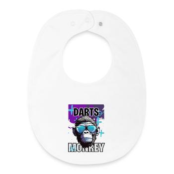 Motif des lunettes de soleil en forme de singe Darts. - Bavoir bébé bio - blanc - Devant