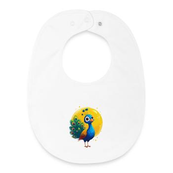 Paon - Bavoir bébé bio - blanc - Devant