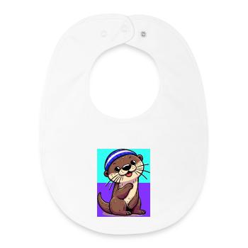 otter - Baby Organic Bib - white - Front