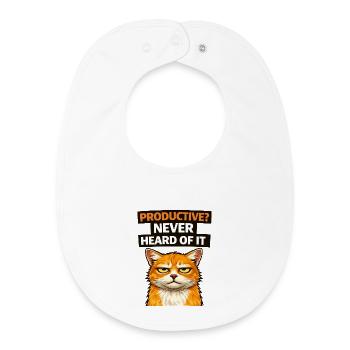 Sarcastic Cat Productivity Quote Meme - Baby Organic Bib - white - Front