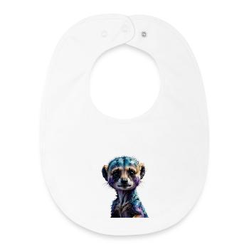 Buntes Erdmännchen Wasserfarben-Illustration - Baby Organic Lätzchen - Weiß - Vorne