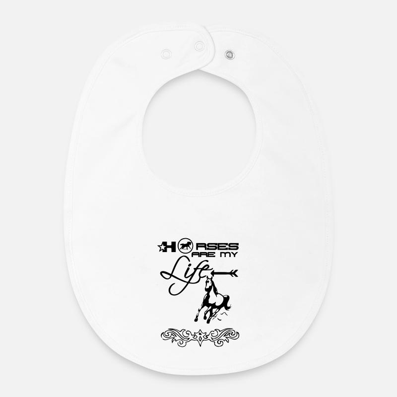 Les chevaux sont mon cadeau de vie Cavalier Dicton - Bavoir bébé bio - blanc