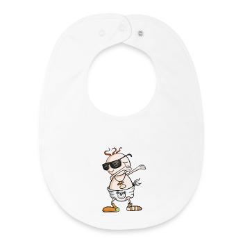 Dab Baby I Funny Pregnancy Gift - Baby Organic Bib - white - Front