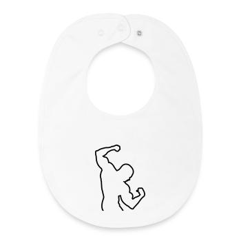 bodybuilding - Bavoir bébé bio - blanc - Devant