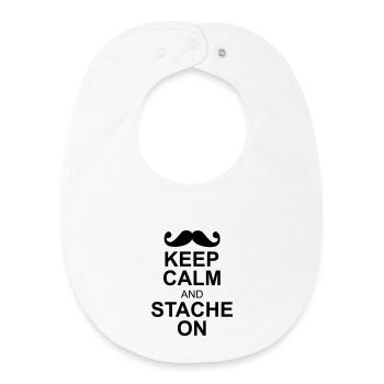 moustache - Bavoir bébé bio - blanc - Devant