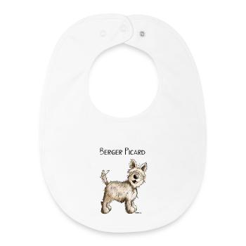 Happy Berger Picard - Hund - Dog - Comic - Baby Organic Lätzchen - Weiß - Vorne