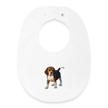 Beagle - Baby Organic Lätzchen - Weiß - Vorne