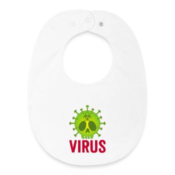 Tête de mort virus - Bavoir bébé bio - blanc - Devant