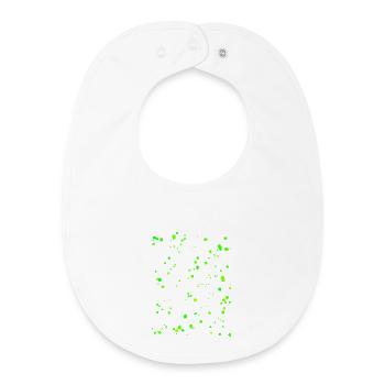 Éclaboussures de peinture vert fluo - Bavoir bébé bio - blanc - Devant