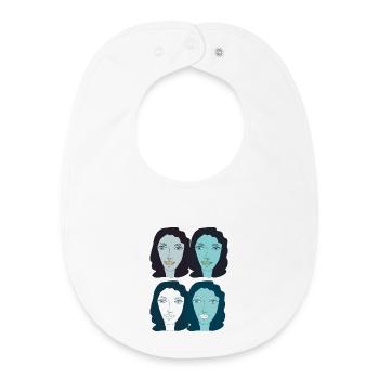 dame art pop - Bavoir bébé bio - blanc - Devant