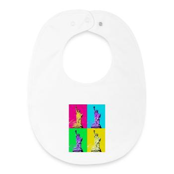 Freedom PopArt Quadri - Baby Organic Lätzchen - Weiß - Vorne