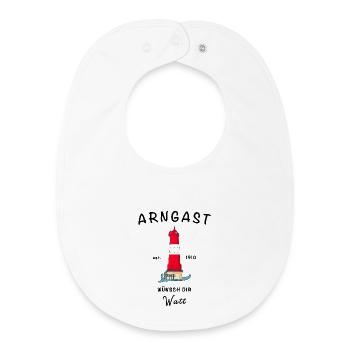 lighthouse Arngast, Wilhelmshaven, East Frisia - Baby Organic Bib - white - Front