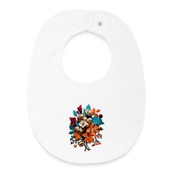 Autumn Flowers - Baby Organic Bib - white - Front