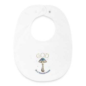 God is a mushroom - Baby Organic Bib - white - Front