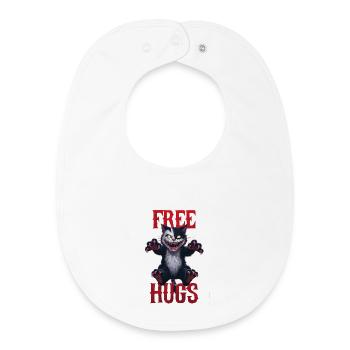 Funny Hugs For Free Horror Dark Cat Humor - Baby Organic Bib - white - Front