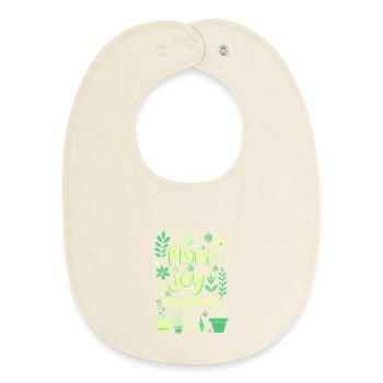PLANTEZ DE LA JOIE PARTOUT - Bavoir bébé bio - écru doux - Devant